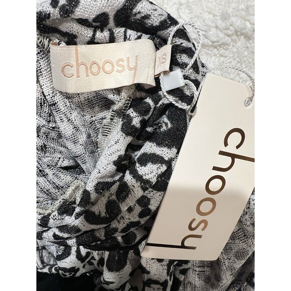 NWT CHOOSY boxy sleeveless tank top in a black and white leopard print Size XS - Picture 4 of 7